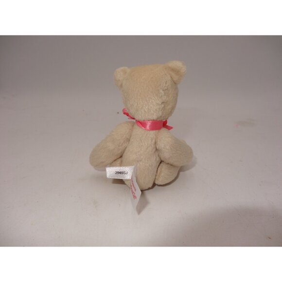 American Girl Baby Teddy Bear Jointed Plush 6" with Pink Ribbon bow - Picture 6 of 8